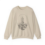 Surreal Bookish Sweatshirt, Candle River Illusion Art Crewneck, Book Lover Gift, Reader Tee, Dark Academia Shirt