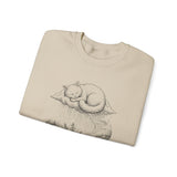 Surreal Cat Sweatshirt, Cloud Cat Illusion Art Crewneck, Cat Lover Gift, Vintage Engraving Cat Tee