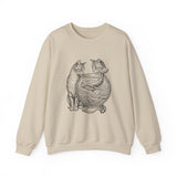 Surreal Cat Sweatshirt, Fishbowl Ocean Illusion Art Crewneck, Cat Lover Gift, Vintage Engraving Cat Tee