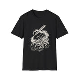 Surreal Bookish Shirt, Ink Octopus Illusion Art Tee, Book Lover Gift, Reader Tee, Dark Academia Shirt