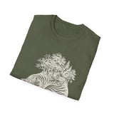 Surreal Cat Shirt, Cat Tree Rings Illusion Art Tee, Cat Lover Gift, Vintage Engraving Cat Tee