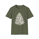 Surreal Christmas Shirt, Pinecone House Illusion Art Tee, Christmas Gift, Winter Holiday Tee