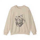 Surreal Christmas Sweatshirt, Hot Cocoa Hills Illusion Art Crewneck, Christmas Gift, Winter Holiday Sweater