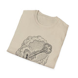 Surreal Celestial Shirt, Key to the Sky Illusion Art Tee, Moon Phase Tee, Mystical Witchy Gift