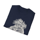Surreal Cat Shirt, Cat Tree Rings Illusion Art Tee, Cat Lover Gift, Vintage Engraving Cat Tee