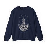 Surreal Bookish Sweatshirt, Candle River Illusion Art Crewneck, Book Lover Gift, Reader Tee, Dark Academia Shirt