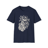 Surreal Engineer Shirt, Blooming Gears Illusion Art Tee, Engineer Gift, Mechanic Tee, Vintage Engraving Tee