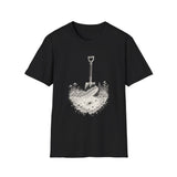 Surreal Garden Shirt, Shovel Night Sky Illusion Art Tee, Gardener Gift, Botanical Plant Tee