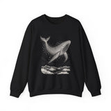 Surreal Bird Sweatshirt, Starling Whale Illusion Art Crewneck, Bird Lover Gift, Birdwatching Tee