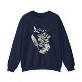 Surreal Bird Sweatshirt, Feather Quill River Illusion Art Crewneck, Bird Lover Gift, Birdwatching Tee