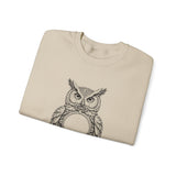 Surreal Bird Sweatshirt, Pocket Watch Owl Illusion Art Crewneck, Bird Lover Gift, Birdwatching Tee