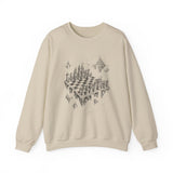 Surreal Chess Sweatshirt, Chessboard in the Clouds Illusion Art Crewneck, Chess Player Gift, Board Game Tee