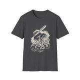 Surreal Bookish Shirt, Ink Octopus Illusion Art Tee, Book Lover Gift, Reader Tee, Dark Academia Shirt