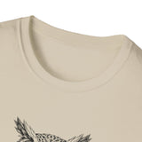 Surreal Bird Shirt, Pocket Watch Owl Illusion Art Tee, Bird Lover Gift, Birdwatching Tee
