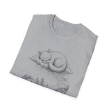 Surreal Cat Shirt, Cloud Cat Illusion Art Tee, Cat Lover Gift, Vintage Engraving Cat Tee