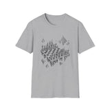 Surreal Chess Shirt, Chessboard in the Clouds Illusion Art Tee, Chess Player Gift, Board Game Tee