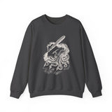 Surreal Bookish Sweatshirt, Ink Octopus Illusion Art Crewneck, Book Lover Gift, Reader Tee, Dark Academia Shirt