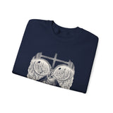 Surreal Cat Sweatshirt, Cat Window City Illusion Art Crewneck, Cat Lover Gift, Vintage Engraving Cat Tee