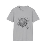 Surreal Cat Shirt, Cat Planet Illusion Art Tee, Cat Lover Gift, Vintage Engraving Cat Tee