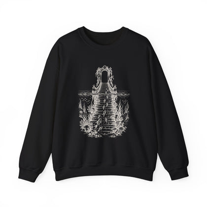 Surreal Ocean Sweatshirt, Ocean Staircase Illusion Art Crewneck, Sailing Tee, Ocean Lover Gift