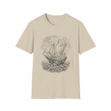 Surreal Bookish Shirt, Book Boat Illusion Art Tee, Book Lover Gift, Reader Tee, Dark Academia Shirt