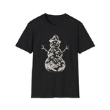 Surreal Christmas Shirt, Snowman Mountain Illusion Art Tee, Christmas Gift, Winter Holiday Tee