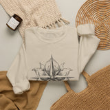 Surreal Travel Sweatshirt, Compass Flower Illusion Art Crewneck, Adventure Gift, Wanderlust Tee