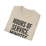 Hours of Service, Minutes of Sleep Shirt, Funny Truck Driver Shirt, Trucker Gift, Truck Driver Tee, CDL Driver Gift