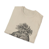 Surreal Cat Shirt, Cat Tree Rings Illusion Art Tee, Cat Lover Gift, Vintage Engraving Cat Tee