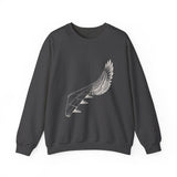 Surreal Pilot Sweatshirt, Airplane Bird Wing Illusion Art Crewneck, Aviation Gift, Vintage Engraving Tee