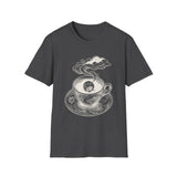 Surreal Coffee Shirt, Coffee Moon Illusion Art Tee, Coffee Lover Gift, Vintage Engraving Tee