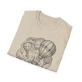 Surreal Coffee Shirt, Coffee Balloons Illusion Art Tee, Coffee Lover Gift, Vintage Engraving Tee