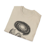 Surreal Cat Shirt, Yarn Galaxy Illusion Art Tee, Cat Lover Gift, Vintage Engraving Cat Tee