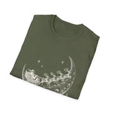Surreal Christmas Shirt, Sleigh Across the Moon Illusion Art Tee, Christmas Gift, Winter Holiday Tee