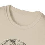 Surreal Travel Shirt, Globe Hot Air Balloon Illusion Art Tee, Adventure Gift, Wanderlust Tee