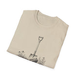 Surreal Garden Shirt, Shovel Night Sky Illusion Art Tee, Gardener Gift, Botanical Plant Tee
