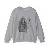 Surreal Bird Sweatshirt, Birdcage Forest Illusion Art Crewneck, Bird Lover Gift, Birdwatching Tee