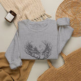 Surreal Christmas Sweatshirt, Reindeer Forest Antlers Illusion Art Crewneck, Christmas Gift, Winter Holiday Sweater