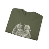 Surreal Cat Sweatshirt, Fishbowl Ocean Illusion Art Crewneck, Cat Lover Gift, Vintage Engraving Cat Tee