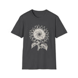 Surreal Garden Shirt, Sunflower Galaxy Illusion Art Tee, Gardener Gift, Botanical Plant Tee
