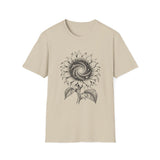 Surreal Garden Shirt, Sunflower Galaxy Illusion Art Tee, Gardener Gift, Botanical Plant Tee