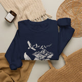 Surreal Bird Sweatshirt, Feather Quill River Illusion Art Crewneck, Bird Lover Gift, Birdwatching Tee