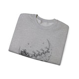 Surreal Christmas Sweatshirt, Sleigh Across the Moon Illusion Art Crewneck, Christmas Gift, Winter Holiday Sweater