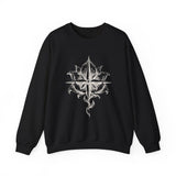 Surreal Travel Sweatshirt, Compass Flower Illusion Art Crewneck, Adventure Gift, Wanderlust Tee
