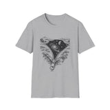 Surreal Space Shirt, Zipper Galaxy Illusion Art Tee, Astronomy Tee, Space Lover Gift
