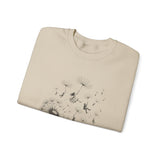 Surreal Garden Sweatshirt, Dandelion Umbrellas Illusion Art Crewneck, Gardener Gift, Botanical Plant Tee