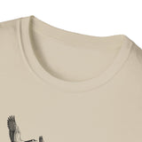 Surreal Bird Shirt, Feather Quill River Illusion Art Tee, Bird Lover Gift, Birdwatching Tee