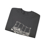 Surreal Travel Sweatshirt, Map Ocean Waves Illusion Art Crewneck, Adventure Gift, Wanderlust Tee