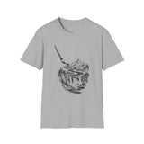 Surreal Artist Shirt, Paintbrush River Illusion Art Tee, Artist Gift, Painter Tee, Vintage Engraving Tee