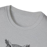 Surreal Bird Shirt, Pocket Watch Owl Illusion Art Tee, Bird Lover Gift, Birdwatching Tee